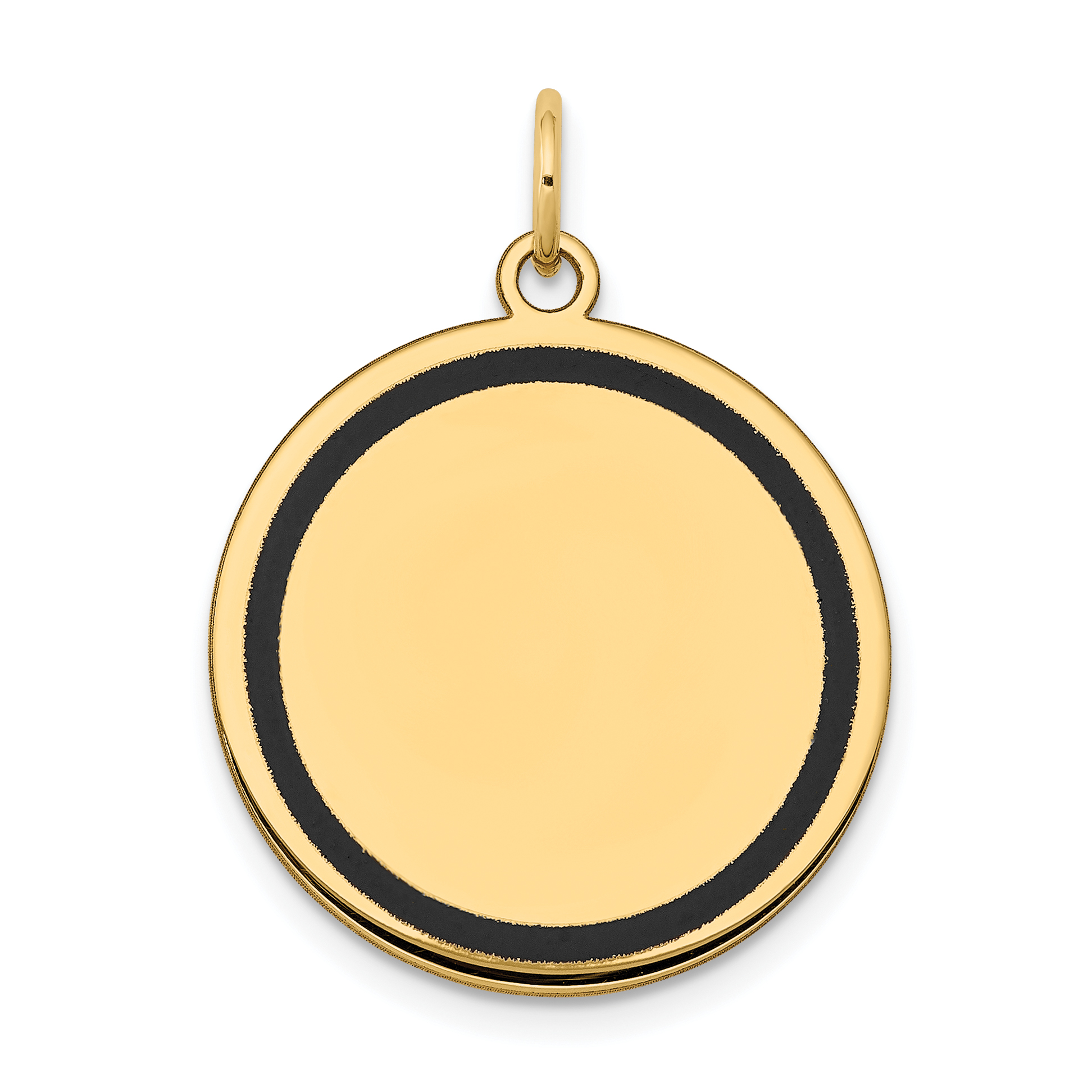 14k w/Enamel .027 Gauge Circular Engravable Disc Charm (XM613/27)