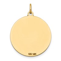 14K with Black Enamel Edge .027 Gauge Round Engravable 23mm Disc Charm view 4