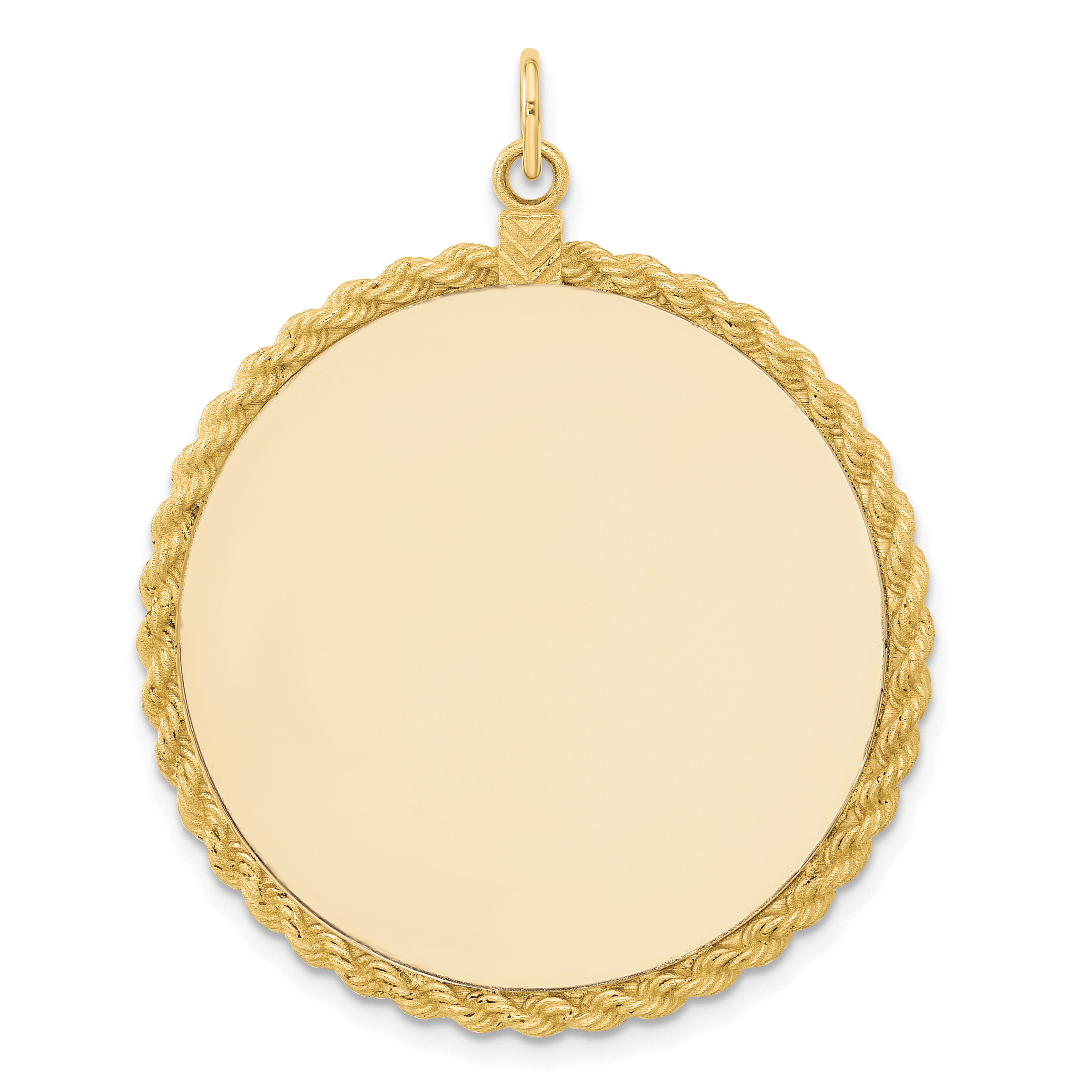 14k Plain .013 Gauge Circular Engravable Disc with Rope Charm (XM617/13)