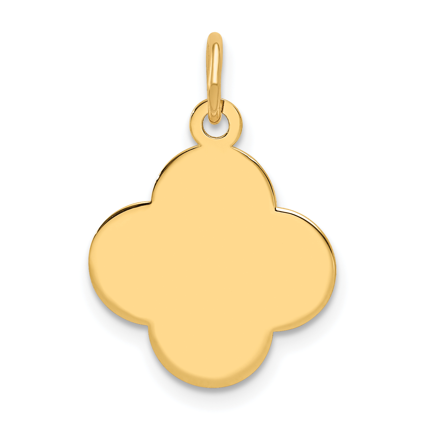 14k Plain .027 Gauge Engravable Quadrafoil Disc Charm (XM620/27)
