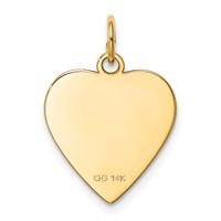 14K Plain .035 Gauge Heart Engravable 17x16.5mm Disc Charm view 3