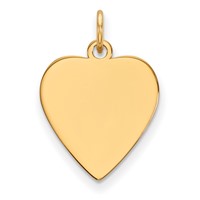 14K Plain .035 Gauge Heart Engravable 17x16.5mm Disc Charm view 1