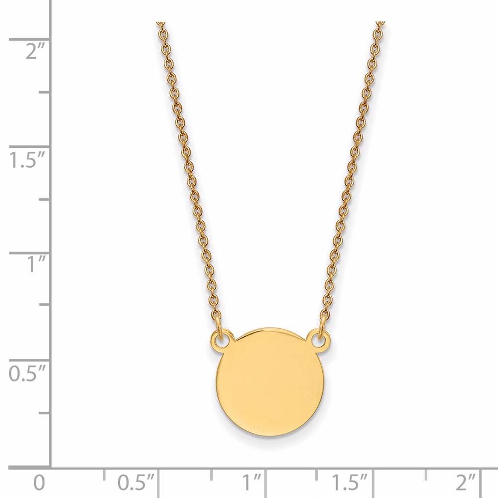 14k Plain .018 Gauge Circular Engravable Disc 18in Necklace (XM623/18-18)