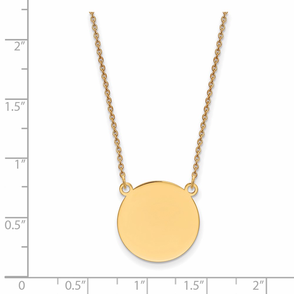 14k Plain .018 Gauge Circular Engravable Disc 18in Necklace (XM624/18-18)