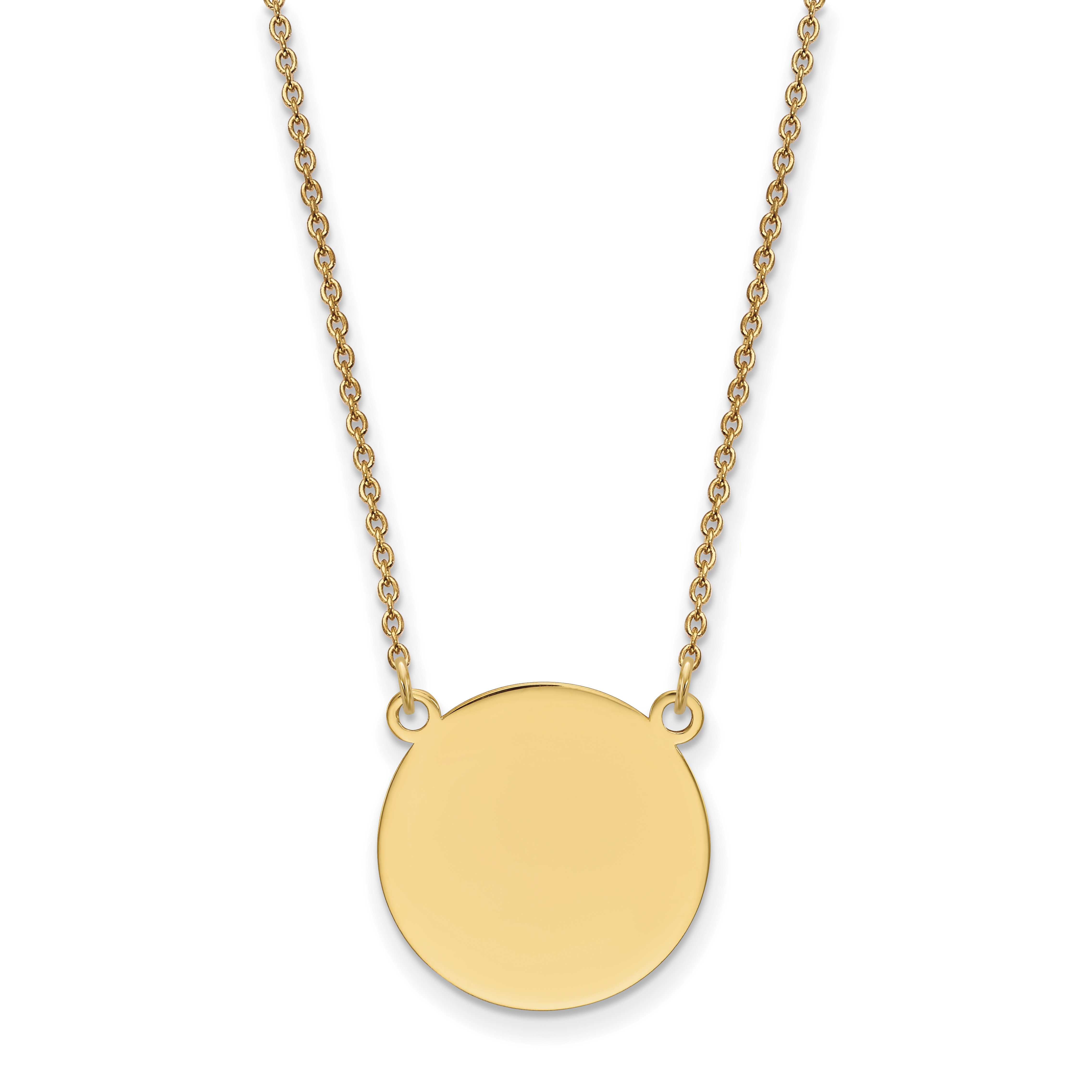 14k Plain .018 Gauge Circular Engravable Disc 18in Necklace (XM624/18-18)