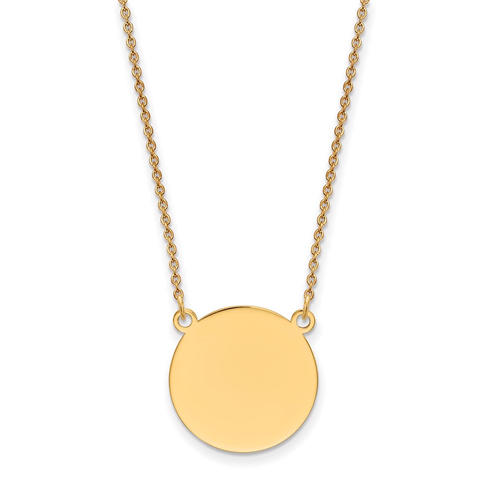 14k Plain .018 Gauge Circular Engravable Disc 18in Necklace (XM624/18-18)