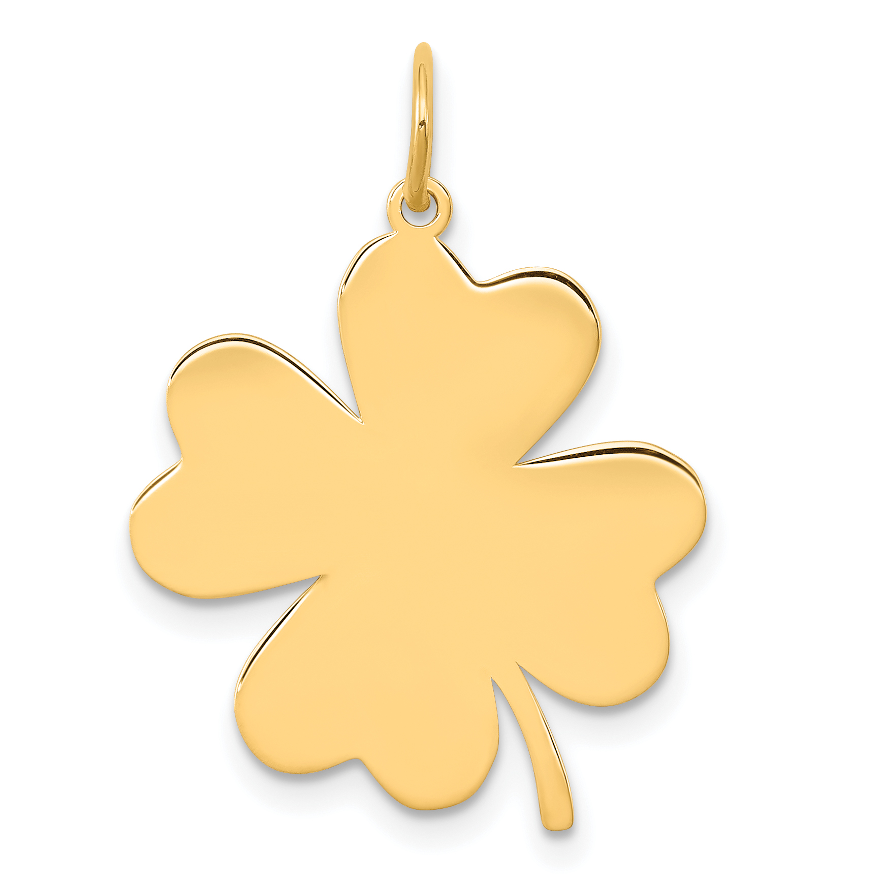 14k Plain .018 Gauge Engravable Clover Disc Charm (XM636/18)