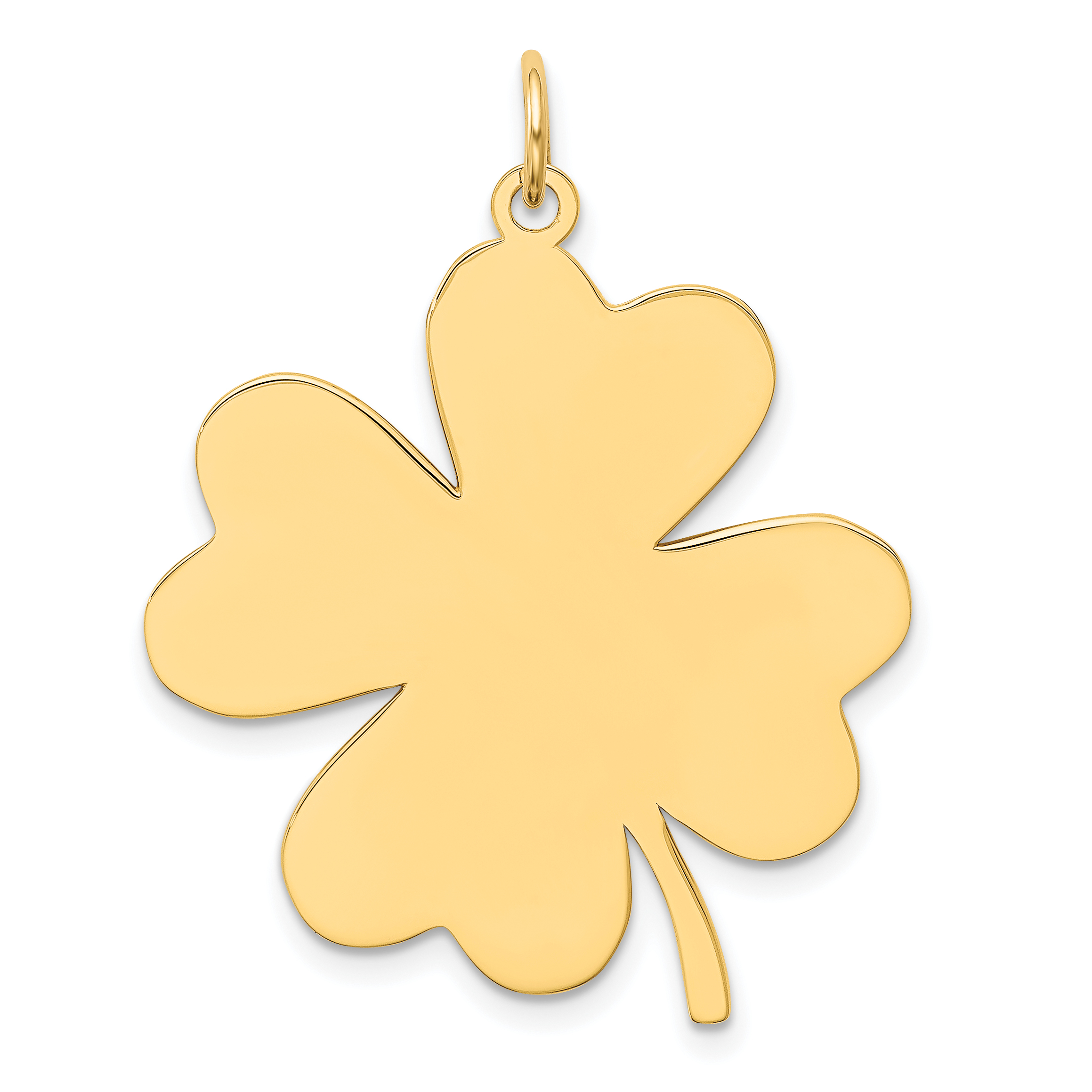 14k Plain .018 Gauge Engravable Clover Disc Charm (XM637/18)