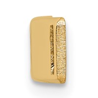 14K Yellow Gold Polished 24x 5mm Centered Red Epoxy Enameled Medical ID Plate # 816 view 2