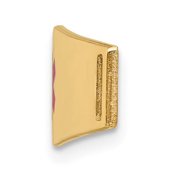 14K 34x9mm Centered Red Epoxy Enameled Soft Diamond Shape Medical ID Plate # 817