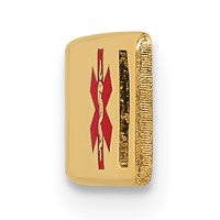 14K 34x6mm Off-Center Red Epoxy Enameled Medical ID Plate # 817 view 2