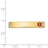 14K 34x6mm Off-Center Red Epoxy Enameled Medical ID Plate # 817 view 3