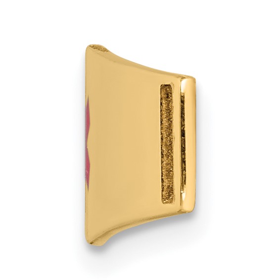 14K 36x9mm Centered Red Epoxy Enameled Soft Diamond Shape Medical ID Plate # 818