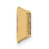 14K Yellow Gold 38x 10mm Centered Red Epoxy Enameled Soft Diamond Shape Medical ID Plate # 819 view 2