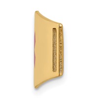 14K Yellow Gold 39x 13mm Centered Red Epoxy Enameled Soft Diamond Shape Medical ID Plate # 820 view 2