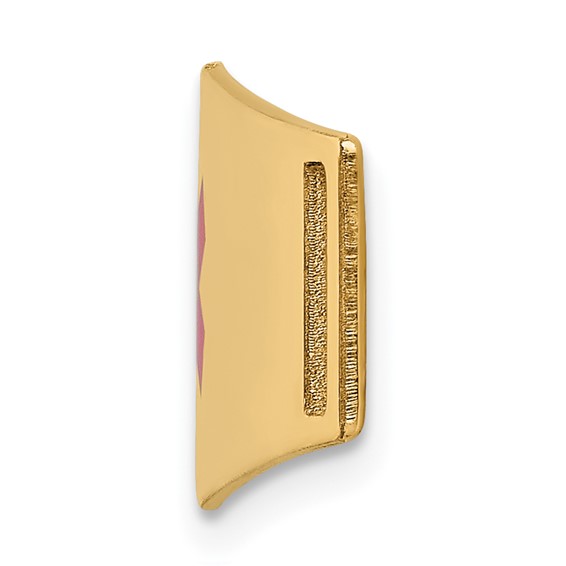 14K 39x13mm Centered Red Epoxy Enameled Soft Diamond Shape Medical ID Plate # 820