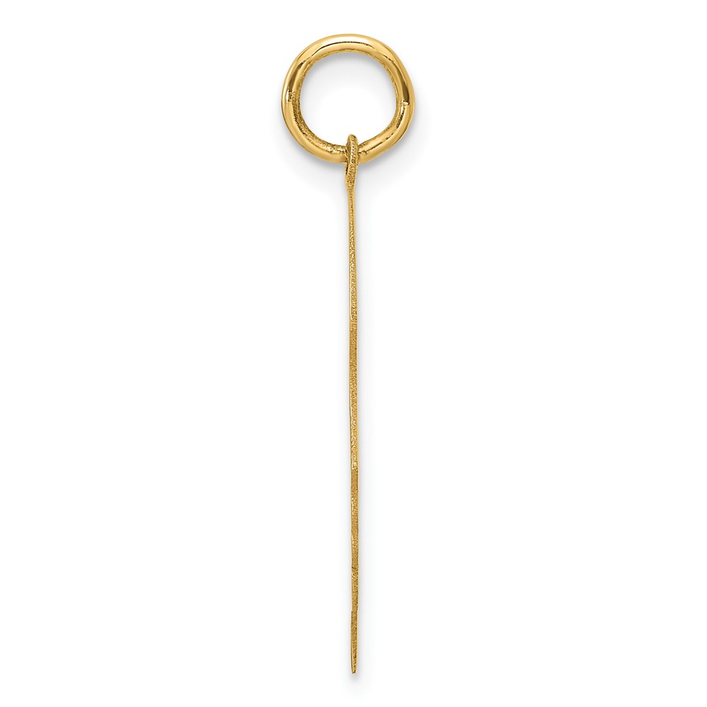 14k Plain Medium .013 Gauge Facing Right Engravable Girl Head Charm (XM664/13)