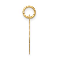 14K Yellow Gold Boy Head on.013 Gauge 15mm Engravable Scalloped Disc Charm view 2