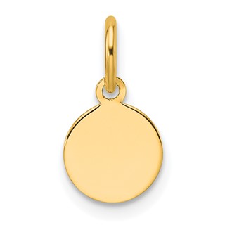 10k Plain .013 Gauge 7.5x7.5mm Circular Engravable Disc Charm