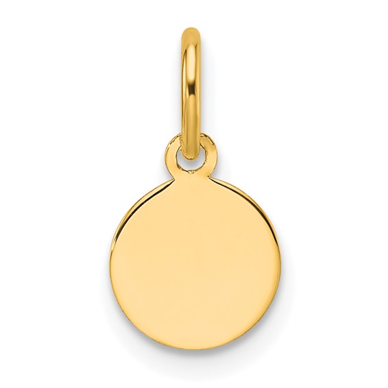 14k Plain .013 Gauge Round Engravable 7.5mm Disc Charm