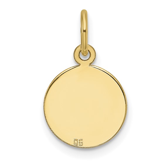 14k Plain .013 Gauge Round Engravable 10.6mm Disc Charm