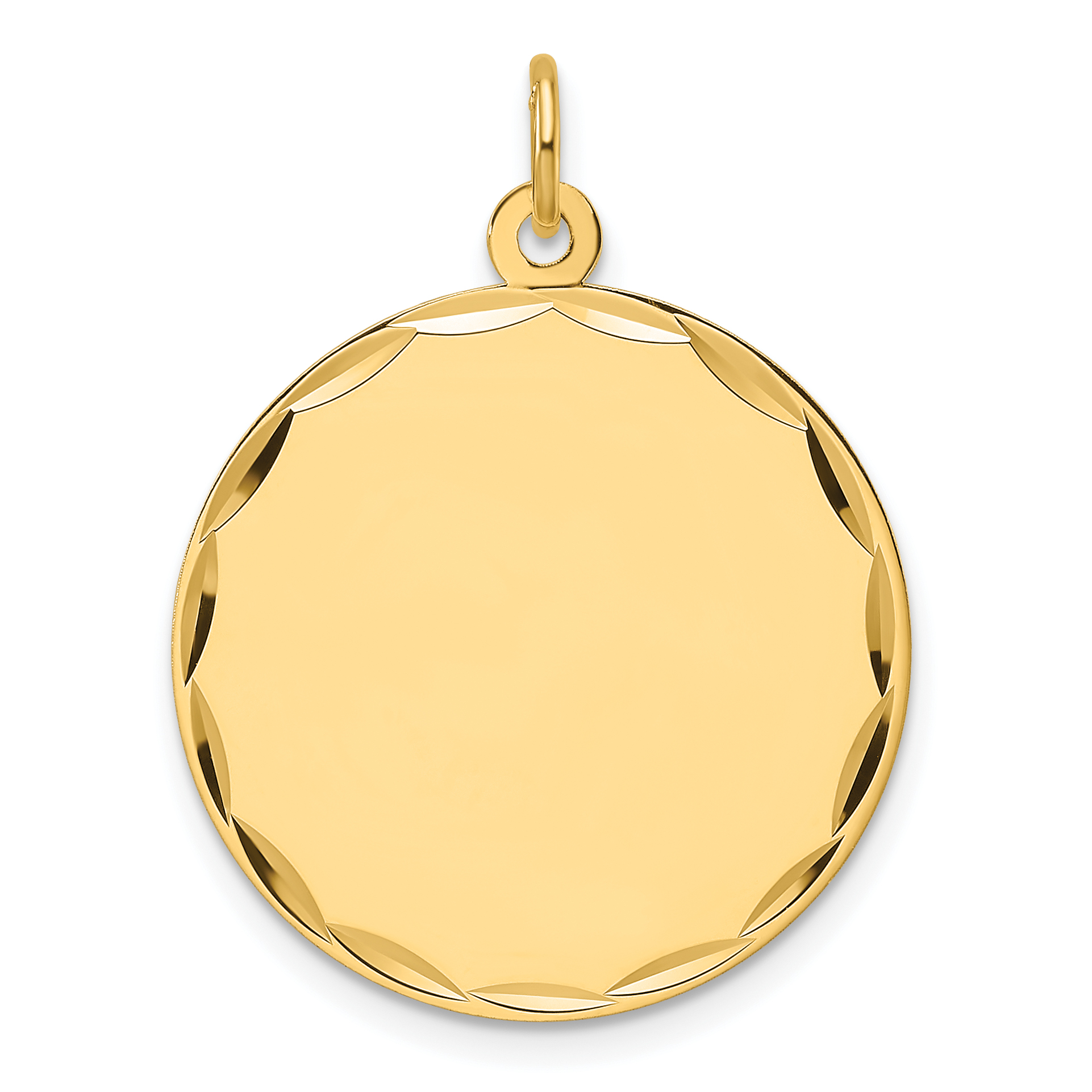 14k Etched .009 Gauge Engravable Round Disc Charm (XM677/09)
