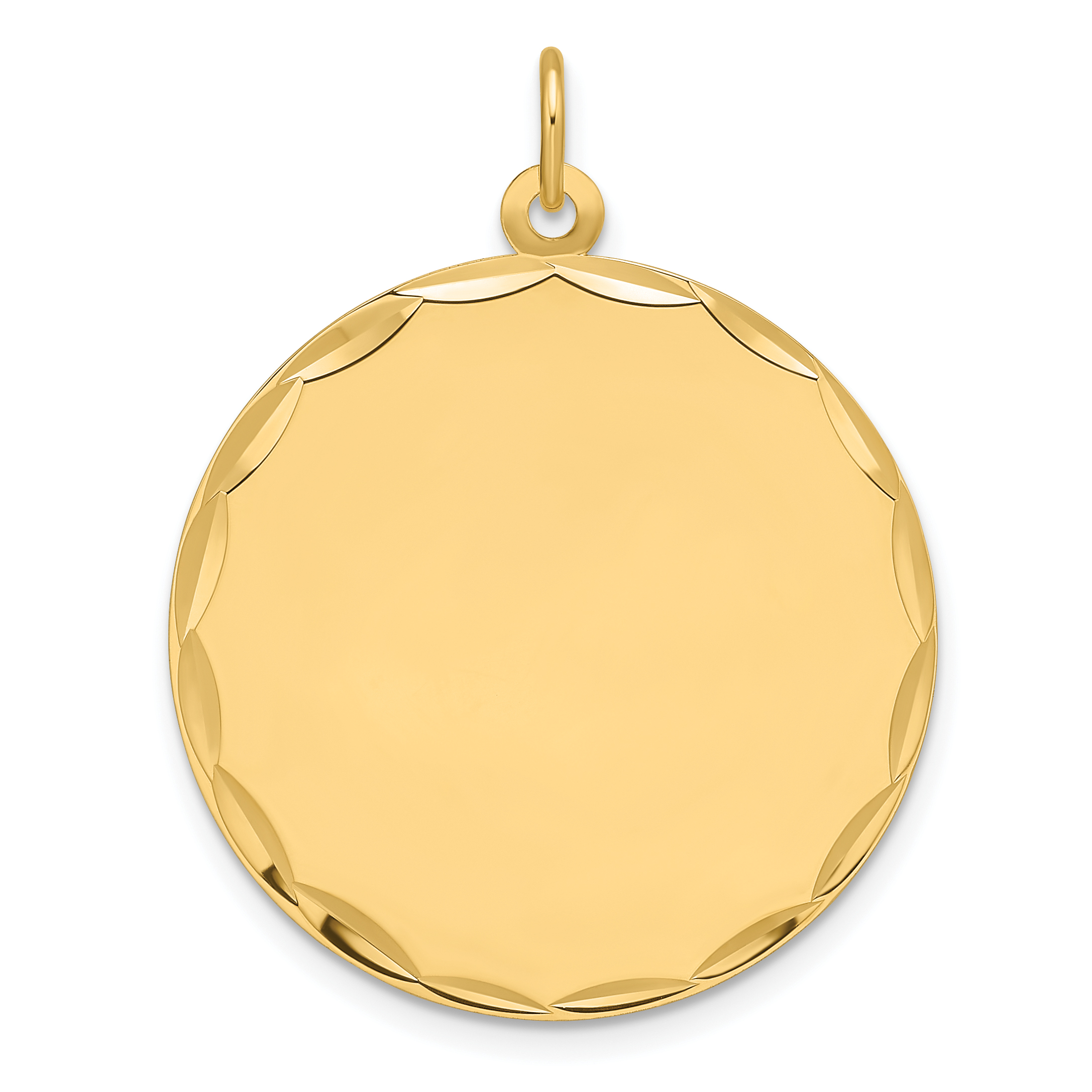 14k Etched .027 Gauge Engravable Round Disc Charm (XM678/27)