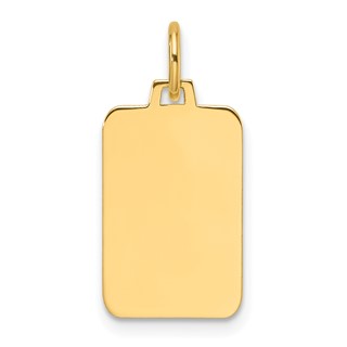 14k Plain .018 Gauge Engravable Rectangular 15.4x10.5mm Disc Charm