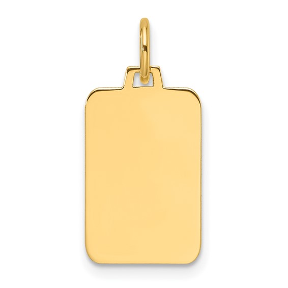 14k Plain .018 Gauge Engravable Rectangular 15.4x10.5mm Disc Charm