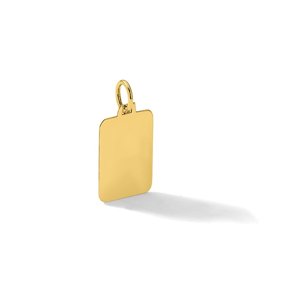 14k Plain .018 Gauge Engravable Rectangular 15.4x10.5mm Disc Charm