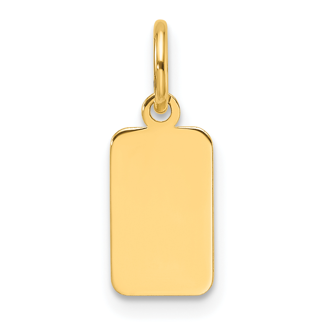 14k Plain .009 Gauge Engravable Rectangular Disc Charm (XM685/09)