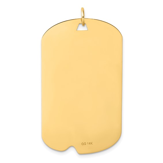 14k Patterned Sunburst with Diagonal Stripe .018 Gauge Engravable 43x25mm Dog Tag Disc Charm