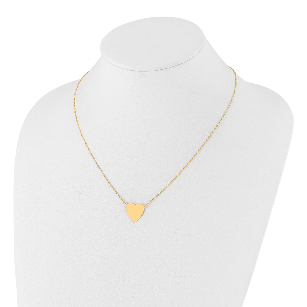 14k Plain .018 Gauge Heart Engravable Disc 18in Necklace (XM693/18-18)