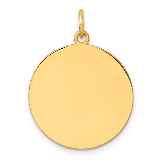 14k Plain .011 Gauge Round Engravable Disc Charm