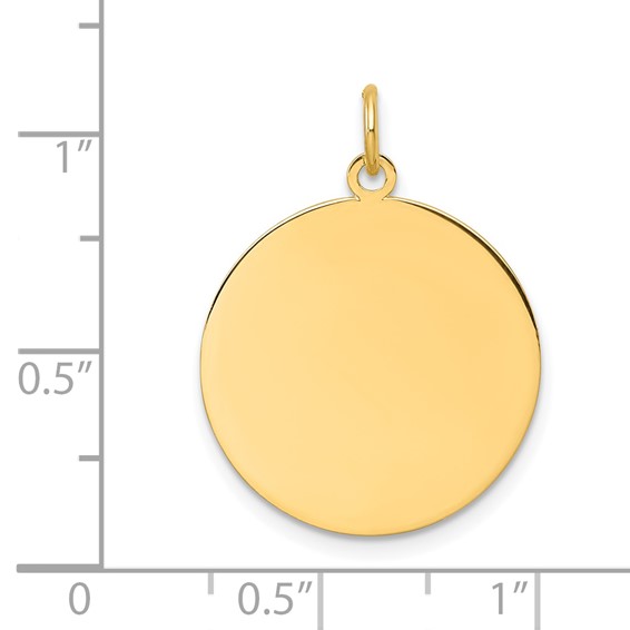 14k Plain .011 Gauge Round Engravable Disc Charm
