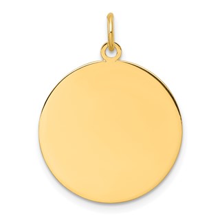 14k Plain .011 Gauge Round Engravable Disc Charm