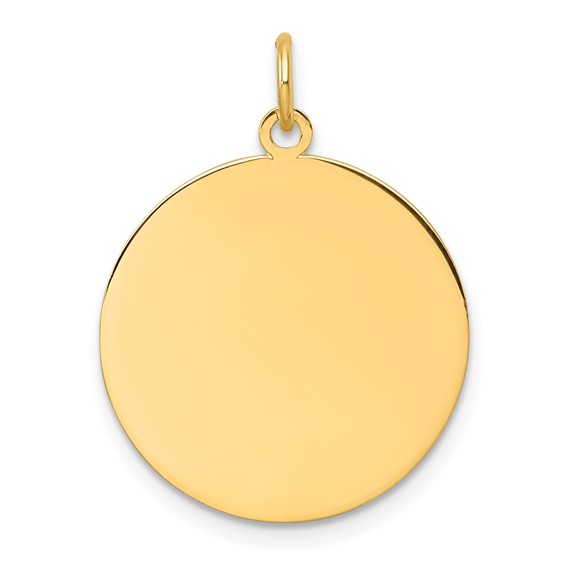 14k Plain .011 Gauge Round Engravable Disc Charm