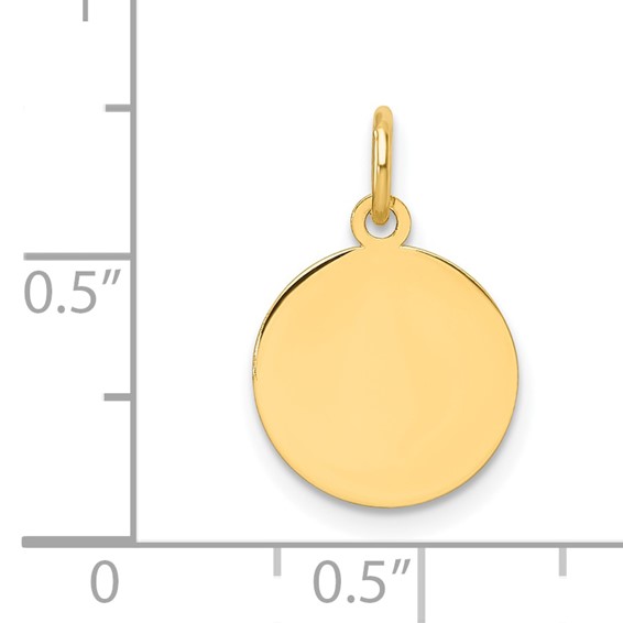 14k Plain .011 Gauge Round Engravable Disc Charm
