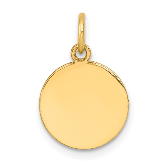 14k Plain .018 Gauge Round Engravable Disc Charm
