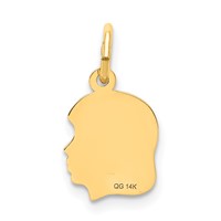 14K Yellow Gold .018 Depth Engravable Girl Head Charm view 3