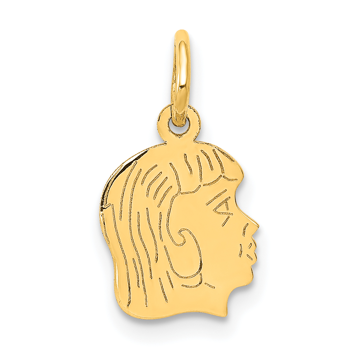 14k .013 Depth Engravable Girl Head Charm (XM89/13)