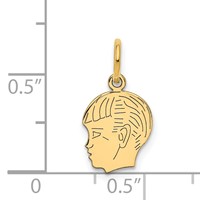 14K .011 Depth Engravable Boy Head Charm view 3