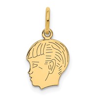 14K .011 Depth Engravable Boy Head Charm view 1