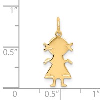 14K Yellow Gold .011 Depth Engravable Girl Charm view 4