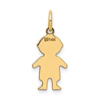 14K Yellow Gold .018 Depth Engravable Boy Charm view 3