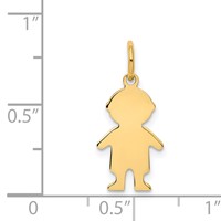 14K Yellow Gold .018 Depth Engravable Boy Charm view 4