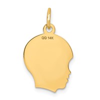 14K .013 Depth Engravable Boy Head Charm view 4