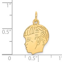 14K .013 Depth Engravable Boy Head Charm view 3