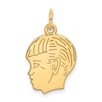 14K .013 Depth Engravable Boy Head Charm view 1