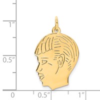 14K .011 Depth Engravable Boy Head Charm view 3